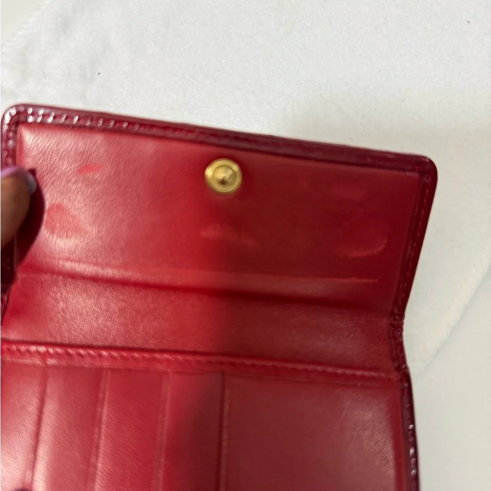 Lady Dior Burgundy Quilted Wallet